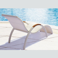 Hotel Outdoor Aluminium Beach Rattan Sun Lounger