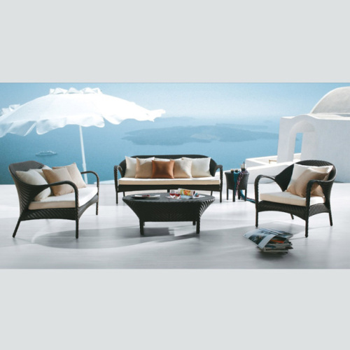 Contemporary Luxury Garden Lounge Furniture Outdoor Rattan Corner Sofa Set 4 Piece Chairs Sofa