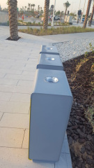 outdoor street metal garbage bins