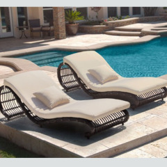 Rattan Plastic Aluminium Beach Sun lounger