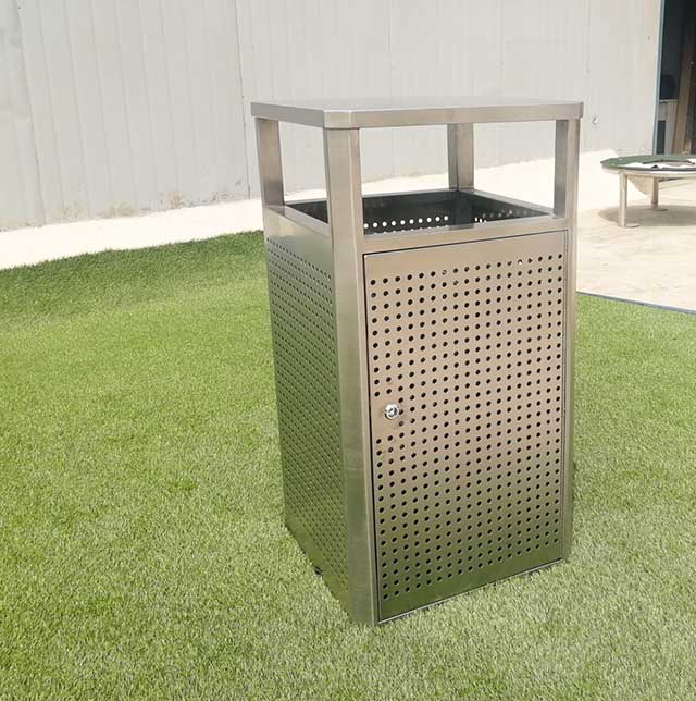 Outdoor Metal Rectangular Waste Bin