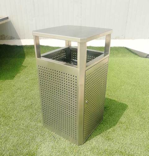 Outdoor Metal Rectangular Waste Bin