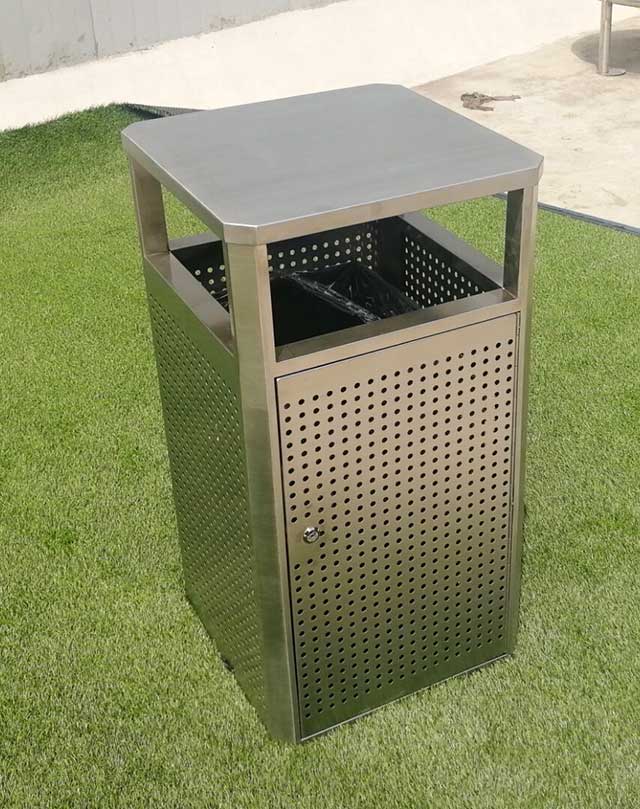 Outdoor Metal Rectangular Waste Bin   E34c611154 