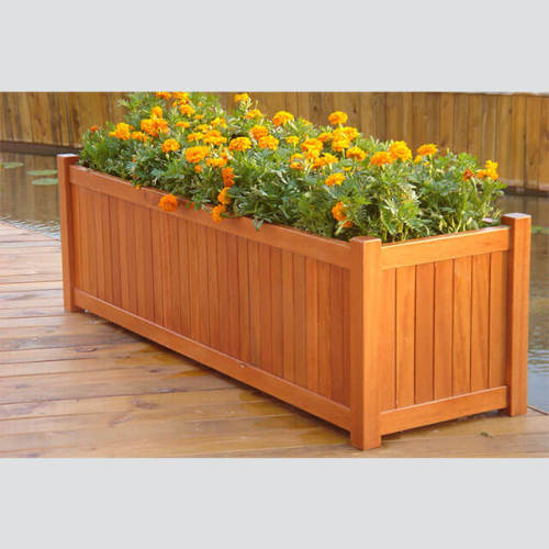 Solid wood flowerpot