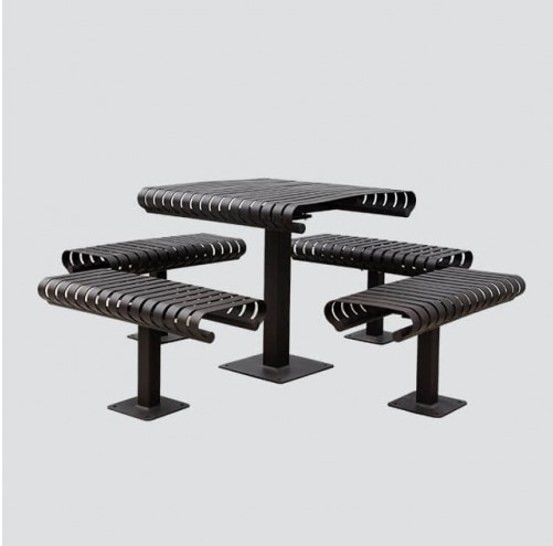 Unfoldable steel table sets