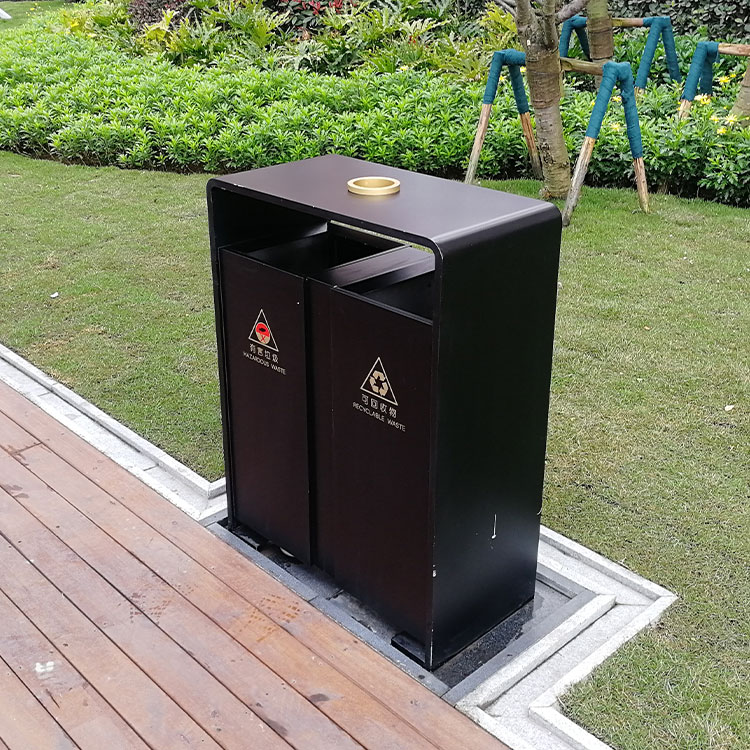 Metal outdoor dustbin