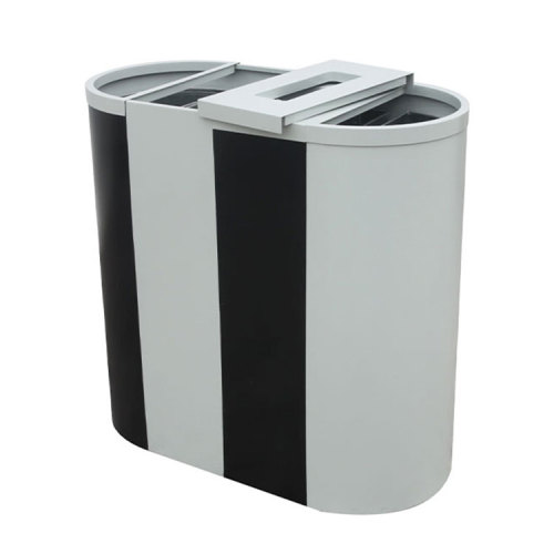 modern metal sorting trash bin