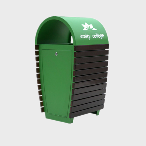 green school trash trash bin