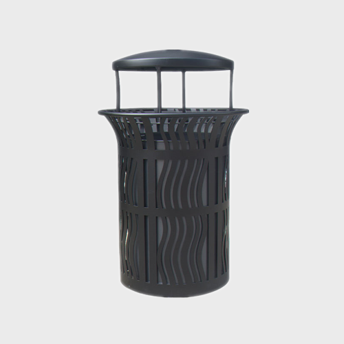 outdoor metal dustbin with lid