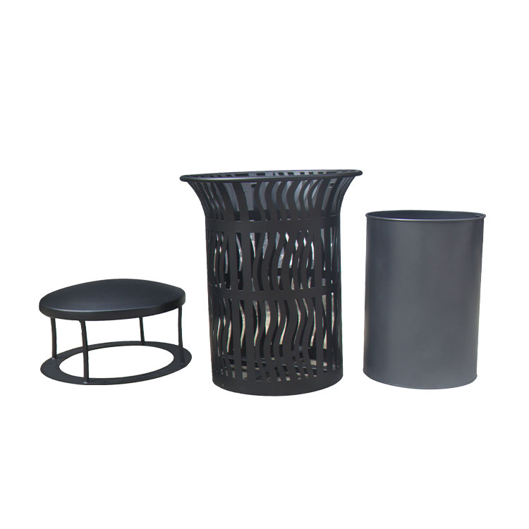 outdoor metal dustbin with lid