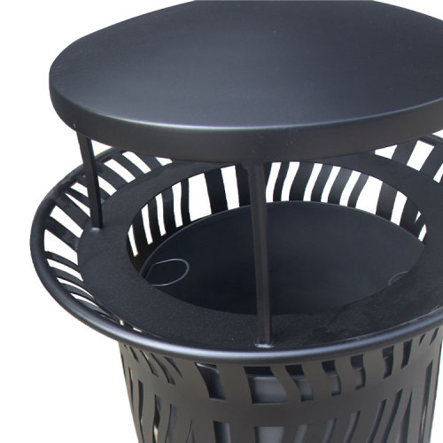 outdoor metal dustbin with lid