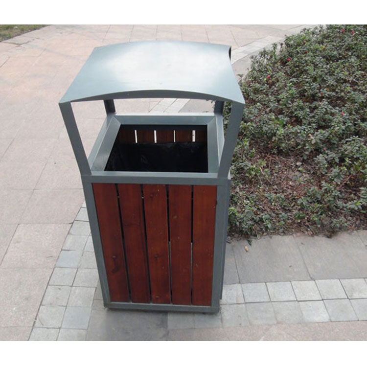 Outdoor Wooden Recycling Bin