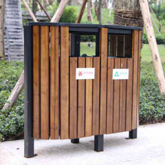 Commercial Outdoor Wood Trash Can