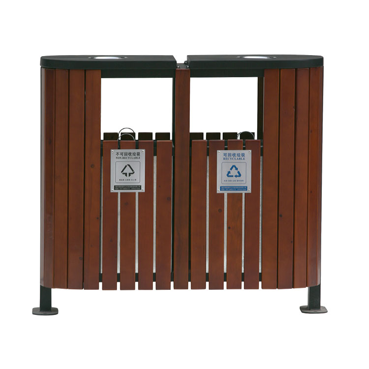 Commercial Outdoor Wood Trash Can