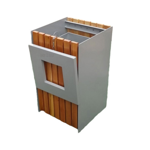 Outdoor Square Wood Garbage Dustbin