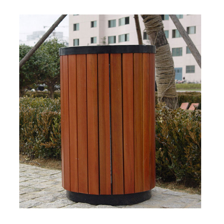 Street Garden WPC Wood Trash Bins