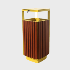 Road Side Steel Wooden Dustbin