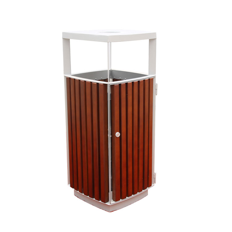 Road Side Steel Wooden Dustbin