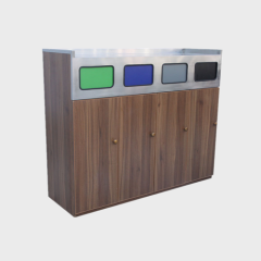 Outdoor Street Wooden Waste Bin