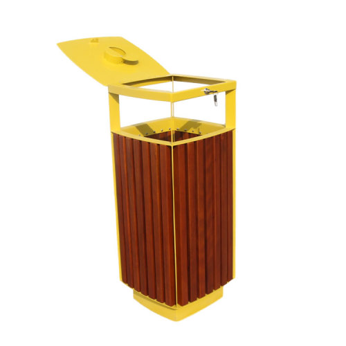 Road Side Steel Wooden Dustbin