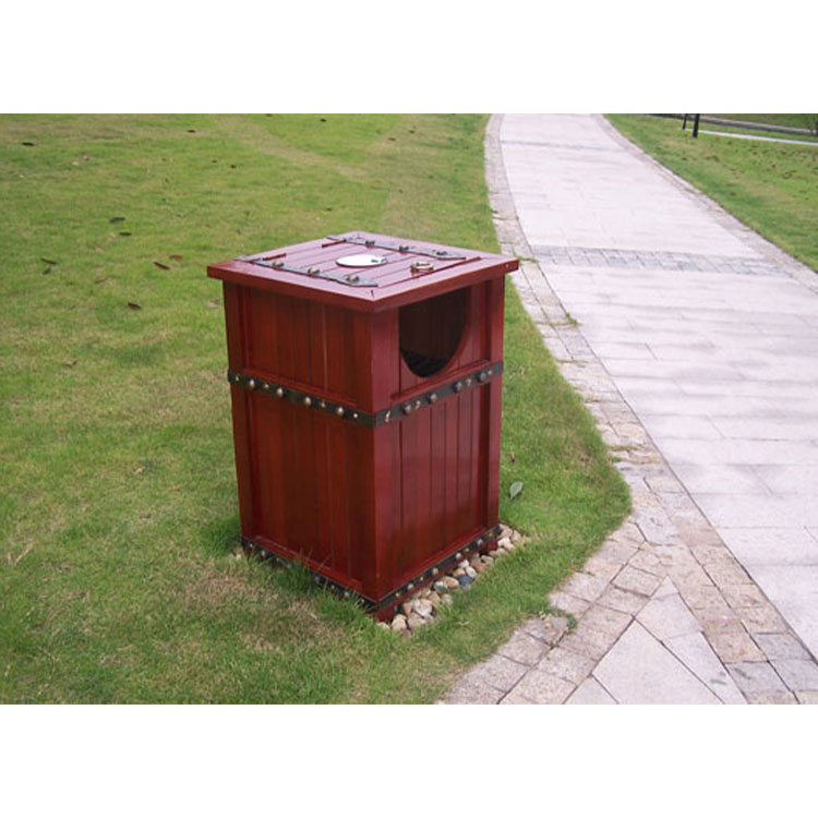 Wooden Outdoor Trash Bin for sale