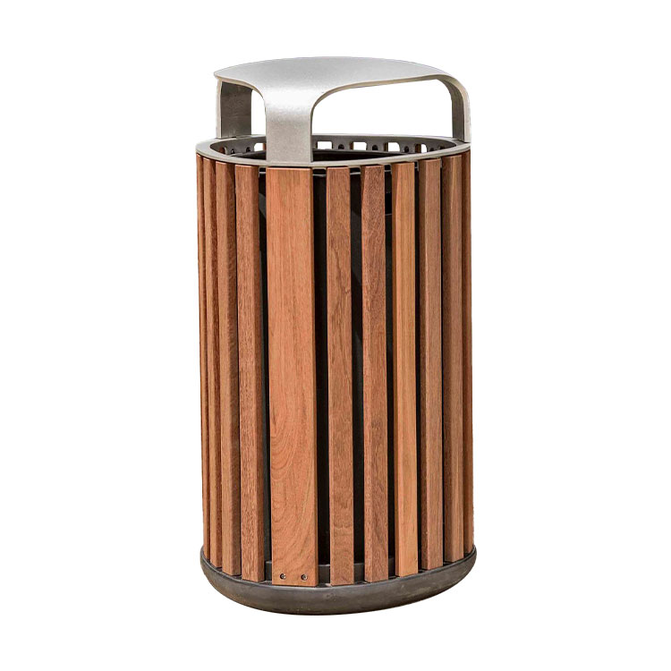 decorative outdoor wooden garbage cans