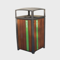 Outdoor Wooden Big Garbage Waste Bin