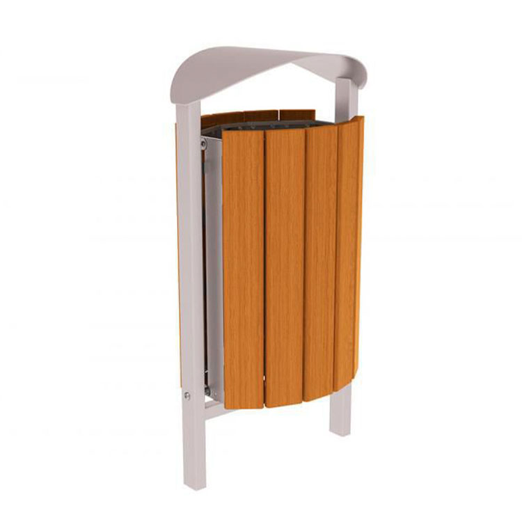 Cute Outdoor Wooden Trash Bin