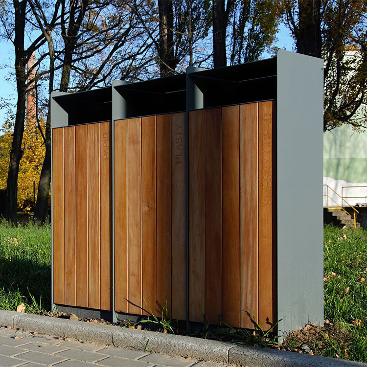 council Street Wooden Waste Bin