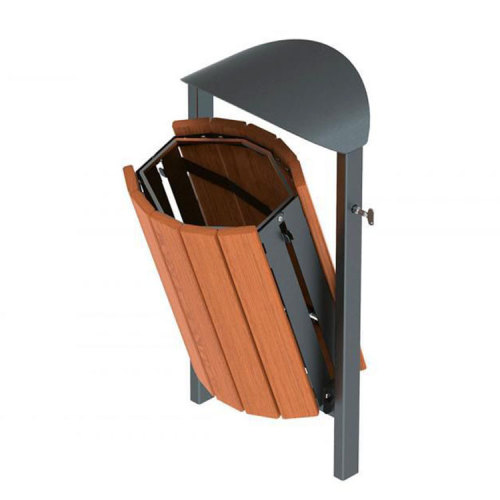 Cute Outdoor Wooden Trash Bin