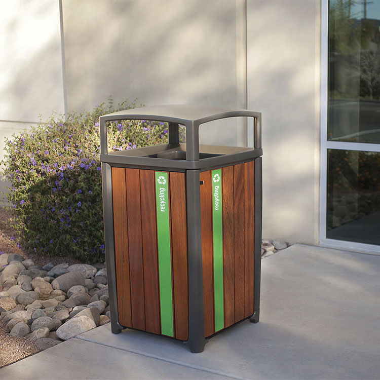 Outdoor Wooden Big Garbage Waste Bin