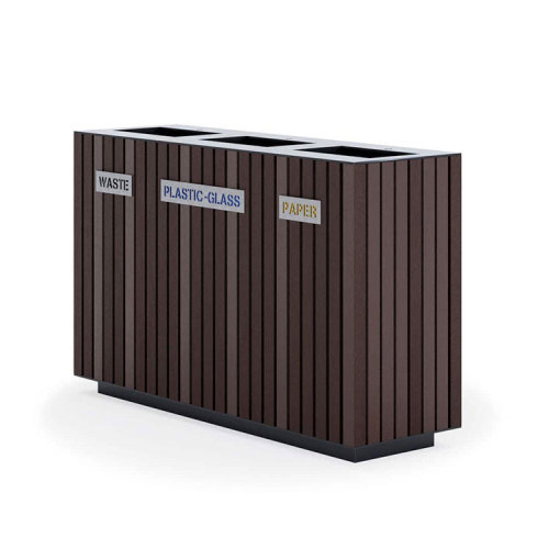 Outdoor Wooden Jumbo Dustbin Waste Bin