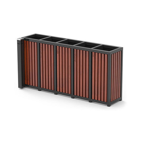 Outdoor Wooden Jumbo Dustbin Waste Bin