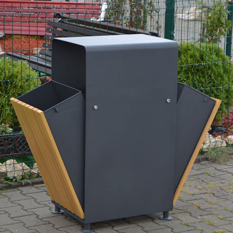 Outdoor Park Solid Wood Trash Bins