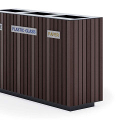 Outdoor Wooden Jumbo Dustbin Waste Bin