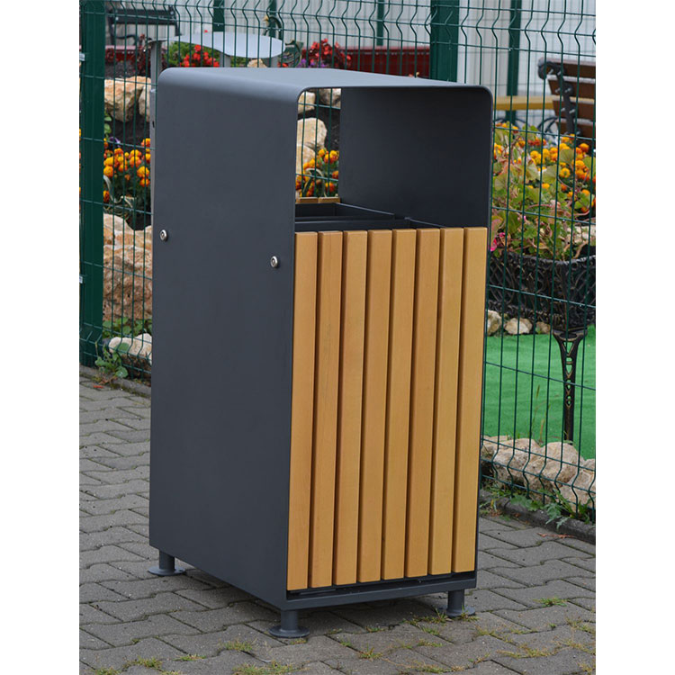 Outdoor Park Solid Wood Trash Bins