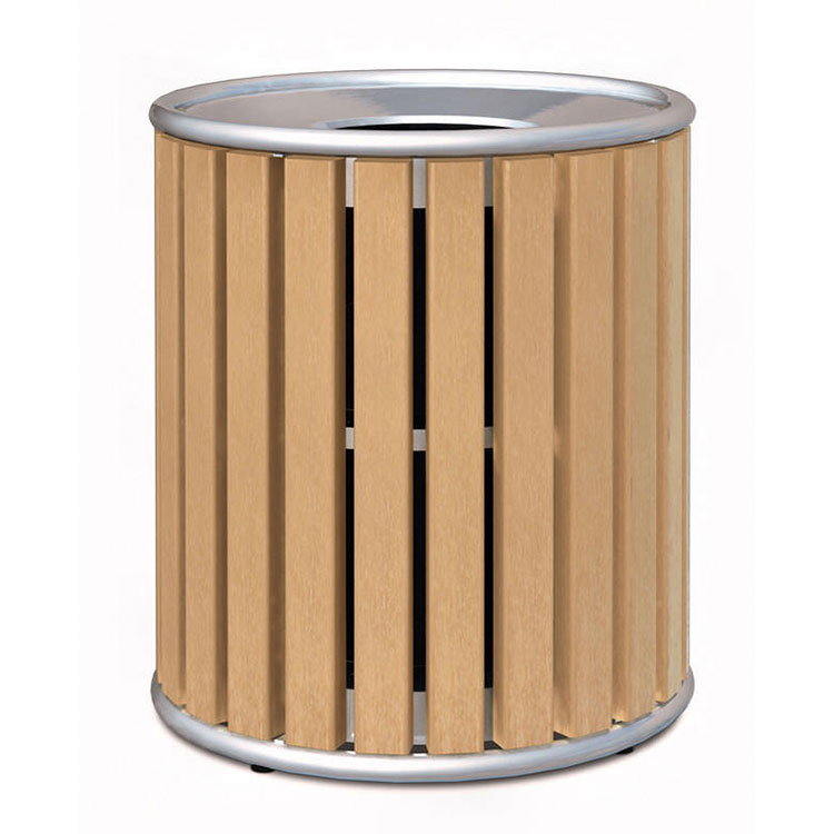 Outdoor Street Cool Wooden Dustbin