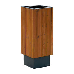 vintage rectangular outdoor trash can