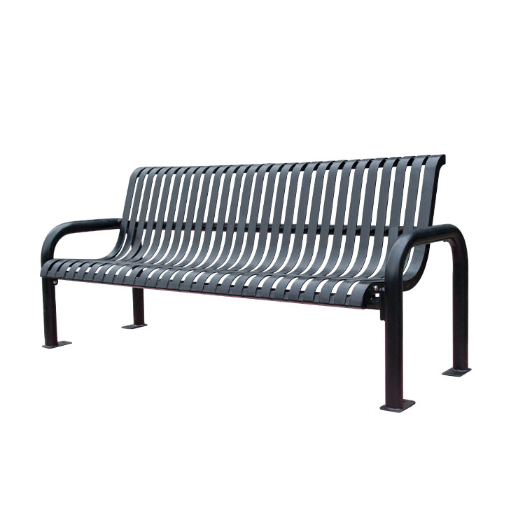 outdoor metal street furniture flat steel leisure bench