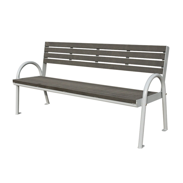 Synthetic wood cast aluminum park bench
