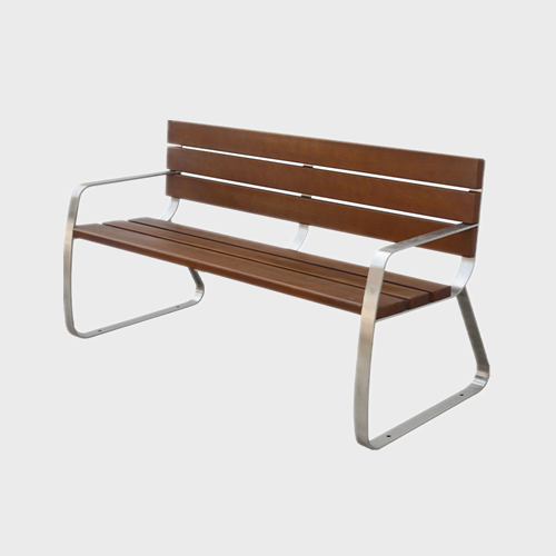 Stainless steel wood bench chair