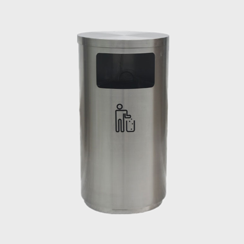 Outdoor Park Steel Round Trash Bin