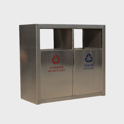 Park outdoor metal recycling bin