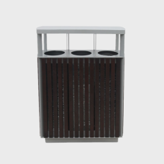 outdoor commercial wooden trash bin