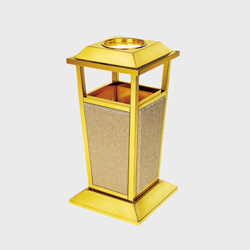 Stainless Steel Dustbin With Ashtray Foursided Corners Hotels