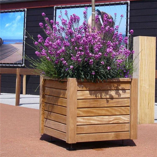 outdoor wood planters standing street plant pots