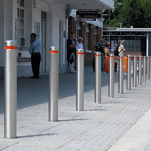 Powder coated road safety parking bollard