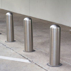 Outdoor road safety bollards and street barriers