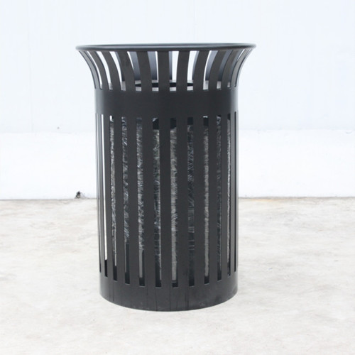 outdoor flat steel round trash can for USA
