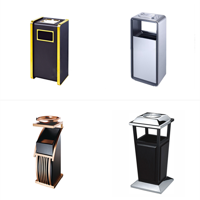 indoor hotel lobby stainless steel trash bin shopping mall metal waste bin